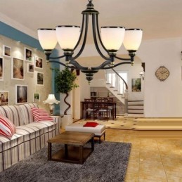 6 Integrovaný kovový luster Light Rustic Lodge