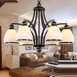 6 Integrovaný kovový luster Light Rustic Lodge