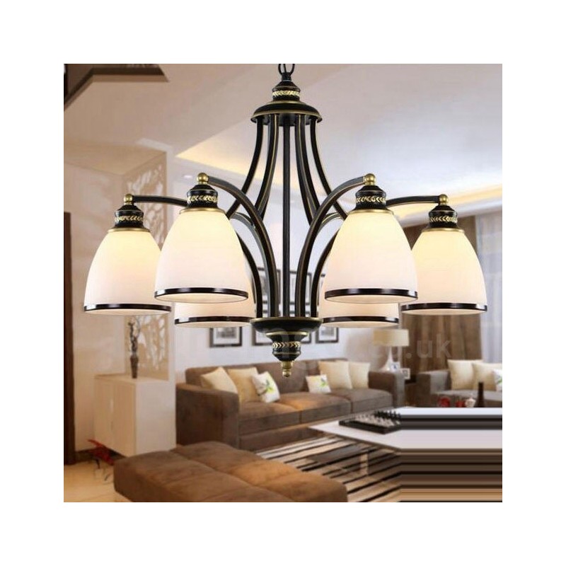 6 Integrovaný kovový luster Light Rustic Lodge