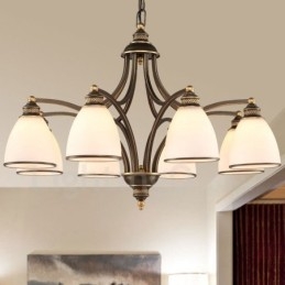 8 Integrovaný kovový luster Light Rustic Lodge
