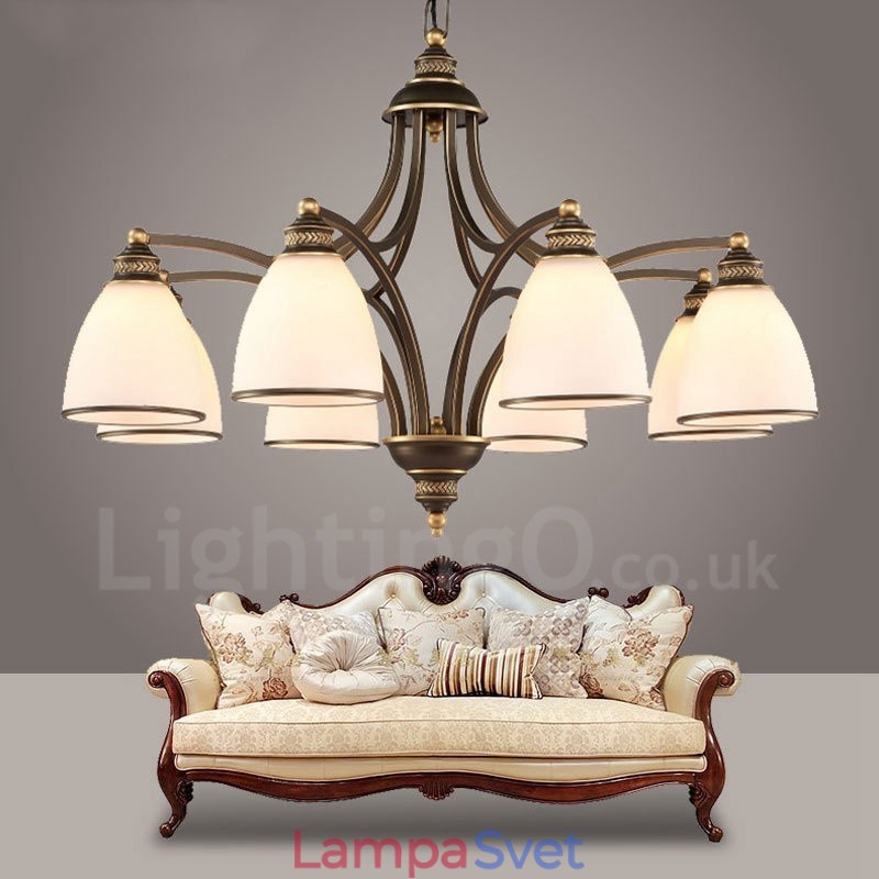 8 Integrovaný kovový luster Light Rustic Lodge