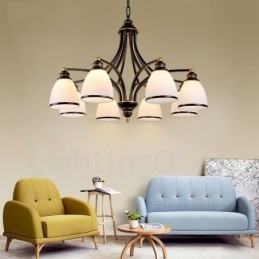 8 Integrovaný kovový luster Light Rustic Lodge
