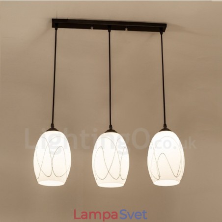 3 Light Rustic Lodge Integrované kovové závesné svietidlo