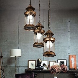 Rustic Lodge Vintage retro mini štýlové kovové závesné svietidlo