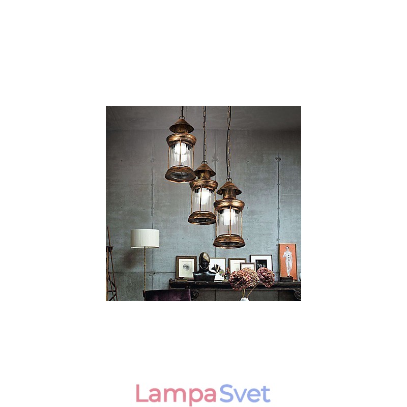 Rustic Lodge Vintage retro mini štýlové kovové závesné svietidlo