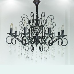 8 Hlava krištáľovej lampy európskeho štýlu s kovovým lustrovým osvetlením