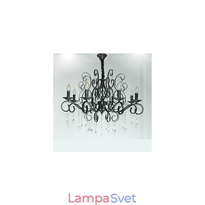 8 Hlava krištáľovej lampy európskeho štýlu s kovovým lustrovým osvetlením