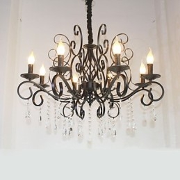 8 Hlava krištáľovej lampy európskeho štýlu s kovovým lustrovým osvetlením