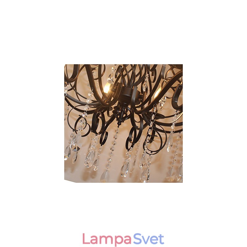 8 Hlava krištáľovej lampy európskeho štýlu s kovovým lustrovým osvetlením