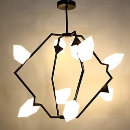 Moderný kov s deviatimi svetelnými stĺpikmi so skleneným broskyňovým lustrom na ozdobnú závesnú lampu v jedálni