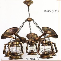 Rustic Lodge Vintage Retro Country Globe Maľba Kovový luster pre dizajnérov v mini štýle
