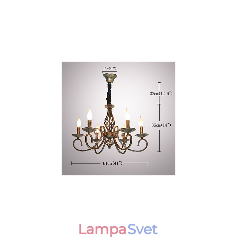 Retro jednoduchá lampa medená lampa sviečková lampa