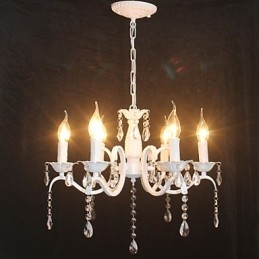 Luster Moderné krištáľové mini sviečkové lampy so železnou lampou