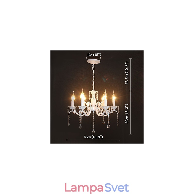 Luster Moderné krištáľové mini sviečkové lampy so železnou lampou