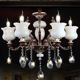 Nefritová zinková zliatina Závesná lampa 6 Light Luster