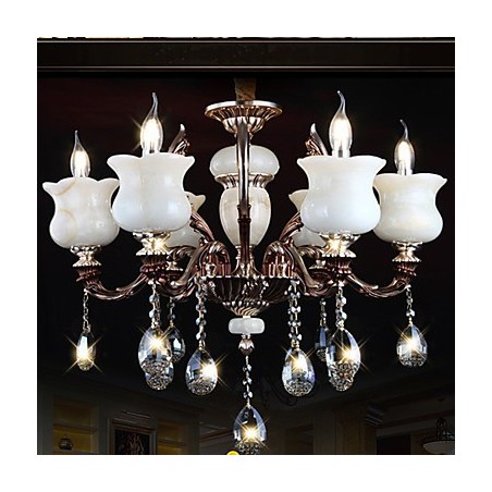 Nefritová zinková zliatina Závesná lampa 6 Light Luster Nefritová zinková zliatina Závesná lampa 6 Light Luster