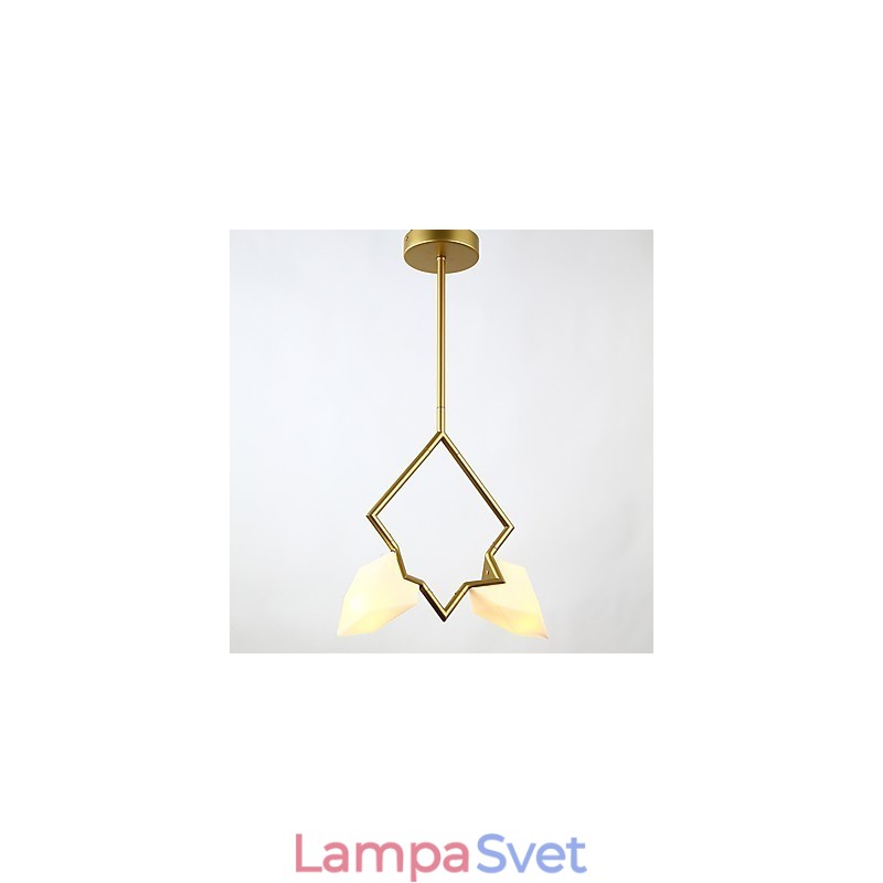 2 Ľahký stĺpový moderný kov so skleneným broskyňovým lustrom Ozdobná závesná lampa v jedálni