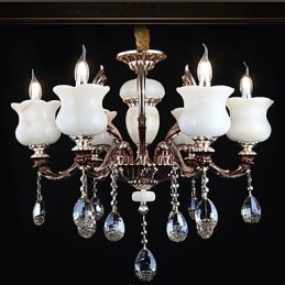 Nefritová zinková zliatina Závesná lampa 6 Light Luster