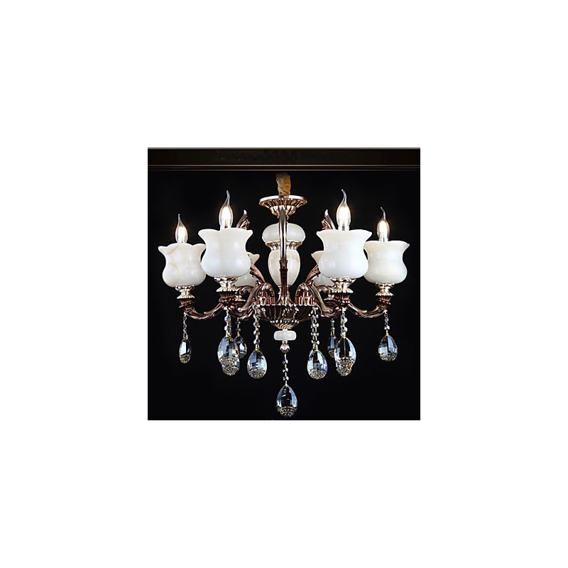 Nefritová zinková zliatina Závesná lampa 6 Light Luster