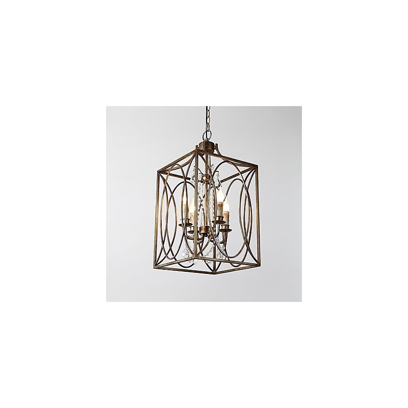 Štyri ľahké vintage kovové americké priemyselné loftové farebné maľby Európska lusterová lampa interiérová ozdobná závesná lampa