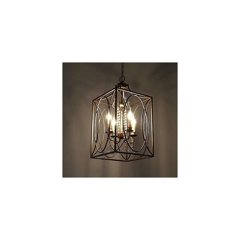 Štyri ľahké vintage kovové americké priemyselné loftové farebné maľby Európska lusterová lampa interiérová ozdobná závesná lampa