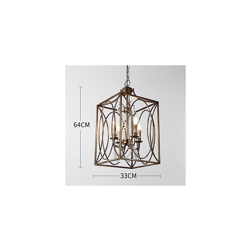 Štyri ľahké vintage kovové americké priemyselné loftové farebné maľby Európska lusterová lampa interiérová ozdobná závesná lampa