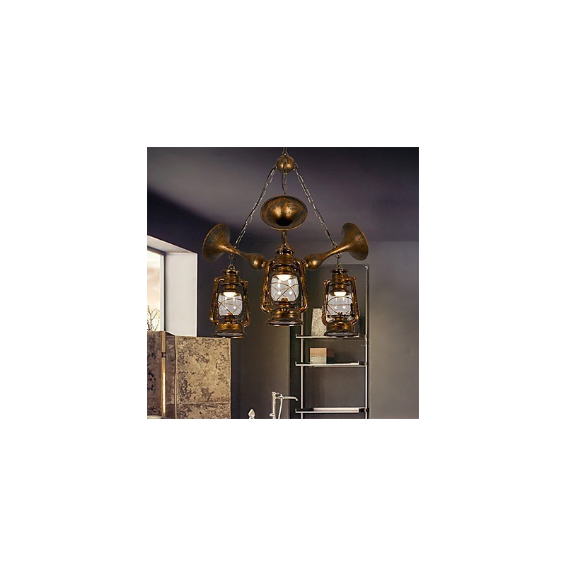 Rustic Lodge Vintage Retro Country Globe Maľba Kovový luster pre dizajnérov v mini štýle