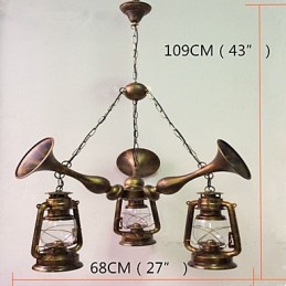 Rustic Lodge Vintage Retro Country Globe Maľba Kovový luster pre dizajnérov v mini štýle