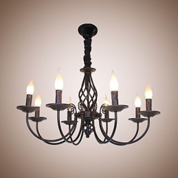 European Simple Iron Lamp Candle Lamp 8 Luster