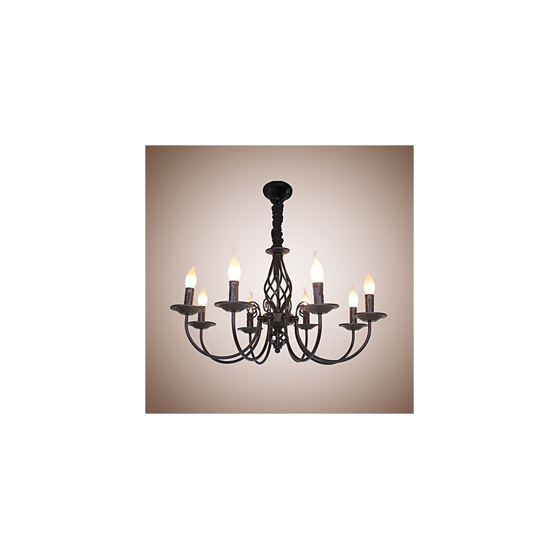 European Simple Iron Lamp Candle Lamp 8 Luster