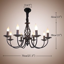 European Simple Iron Lamp Candle Lamp 8 Luster