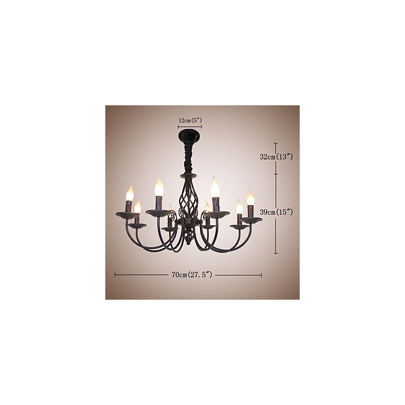 European Simple Iron Lamp Candle Lamp 8 Luster