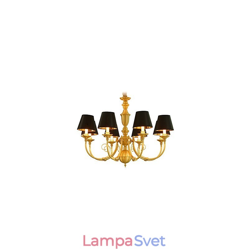 Luster Tradičný klasický vidiecky mosadzný prvok pre 8 kovových žiaroviek v mini štýle