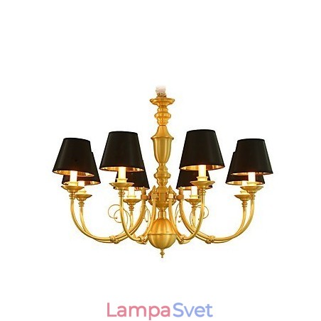 Luster Tradičný klasický vidiecky mosadzný prvok pre 8 kovových žiaroviek v mini štýle