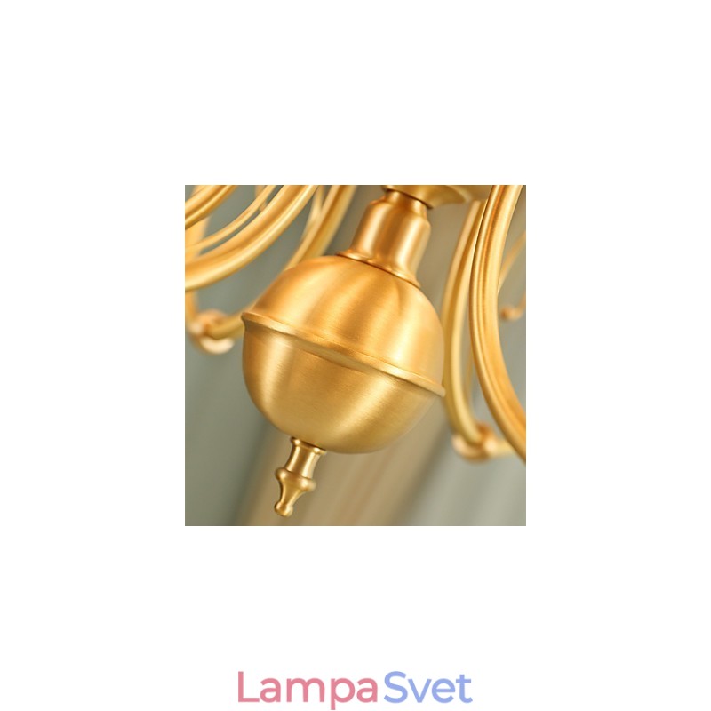 Luster Tradičný klasický vidiecky mosadzný prvok pre 8 kovových žiaroviek v mini štýle