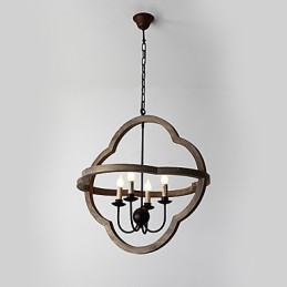 Vintage kovová americká priemyselná loftová maľba drevená lusterová lampa interiérová ozdobná závesná lampa