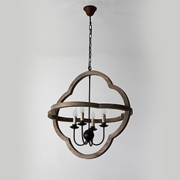 Vintage kovová americká priemyselná loftová maľba drevená lusterová lampa interiérová ozdobná závesná lampa