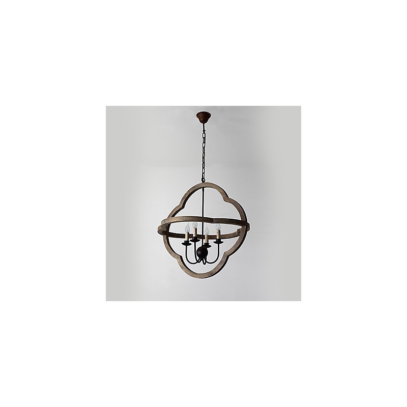 Vintage kovová americká priemyselná loftová maľba drevená lusterová lampa interiérová ozdobná závesná lampa