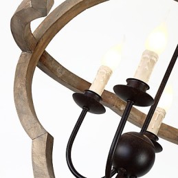 Vintage kovová americká priemyselná loftová maľba drevená lusterová lampa interiérová ozdobná závesná lampa