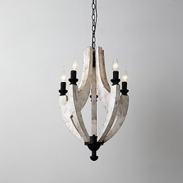 Vintage Maľba Funkcia Mini štýl drevené bambusové luster Lampa ozdobná závesná lampa