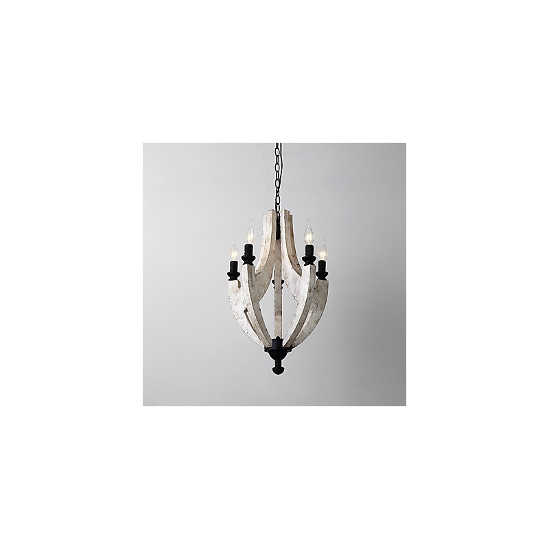 Vintage Maľba Funkcia Mini štýl drevené bambusové luster Lampa ozdobná závesná lampa