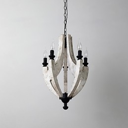 Vintage Maľba Funkcia Mini štýl drevené bambusové luster Lampa ozdobná závesná lampa