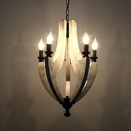 Vintage Maľba Funkcia Mini štýl drevené bambusové luster Lampa ozdobná závesná lampa