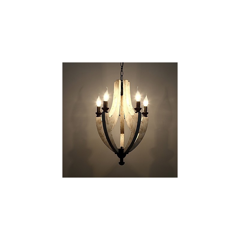 Vintage Maľba Funkcia Mini štýl drevené bambusové luster Lampa ozdobná závesná lampa