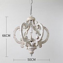 Vintage maľba s dreveným bambusovým lusterovým svietidlom v mini štýle Ozdobná závesná lampa