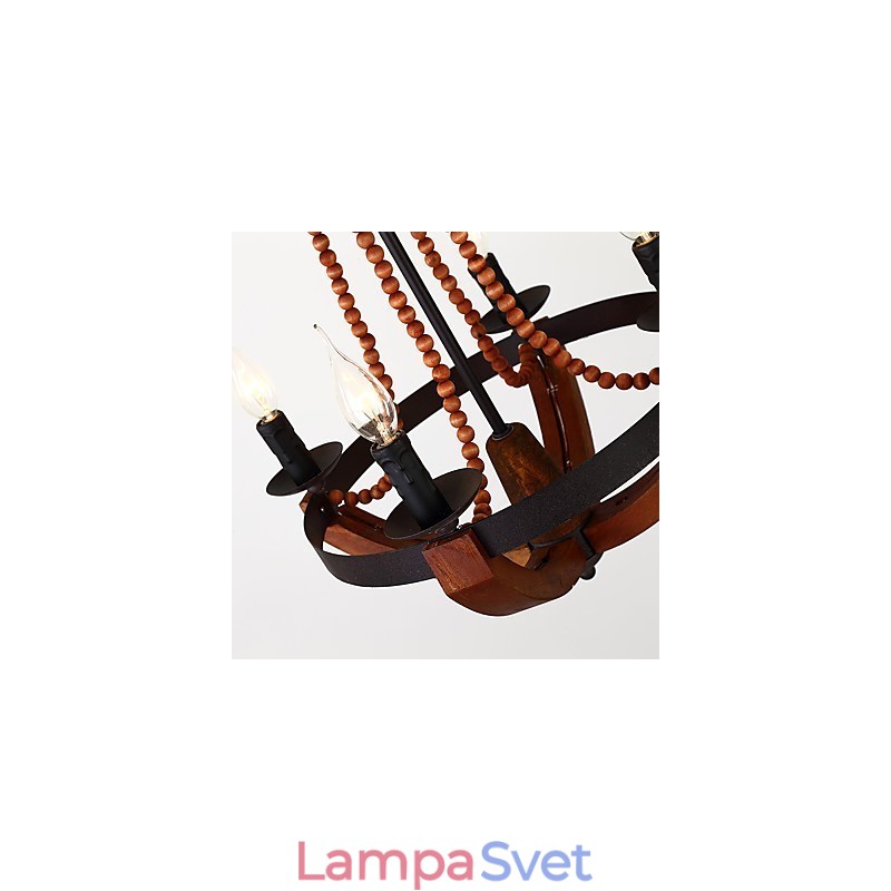 Štyri ľahké vintage maľby Mini štýl drevený bambusový luster lampa Ozdobná závesná lampa