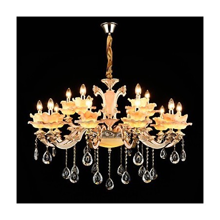 Závesný prvok zo zliatiny zinku pre 15 žiaroviek v štýle Crystal Mini Metal v interiéri