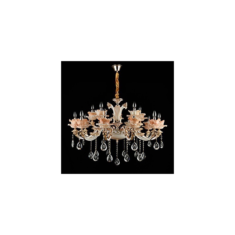 Závesný prvok zo zliatiny zinku pre 15 žiaroviek v štýle Crystal Mini Metal v interiéri