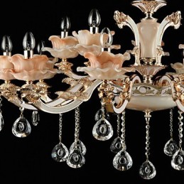 Závesný prvok zo zliatiny zinku pre 15 žiaroviek v štýle Crystal Mini Metal v interiéri