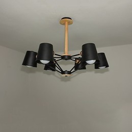 Viacfarebný kovový luster z makarónového dreva Vintage Maľba